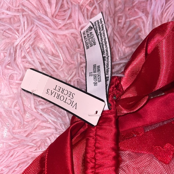 NWT Victoria’s Secret CS/SM red Valentines Day sheer heart lace garter - Picture 4 of 8